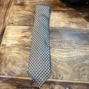 Screenplay By Martin Wong Men's Gray 100% Silk Geometric Print Necktie